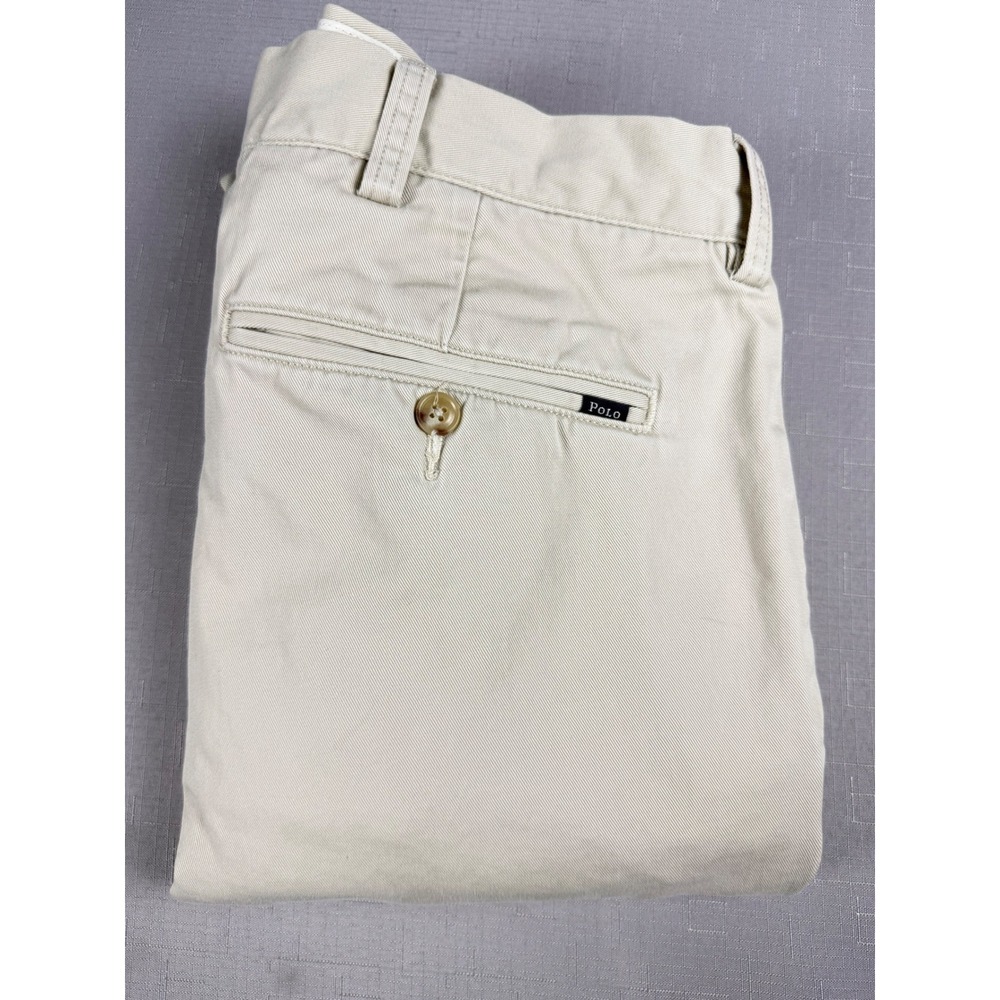 Polo Ralph Lauren Mens 38x32 Tan Khaki Chino Pants Straight Leg Cotton Twill